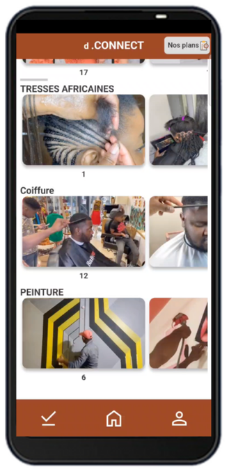 d.CONNECT marketplace screen